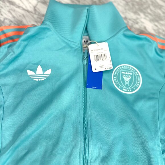 Adidas Originals Aqua MLS Inter Miami CF 24’ Full-Zip Jacket Men’s Large JJ1829 - Picture 11 of 15